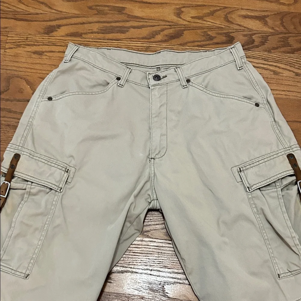 Vintage Polo Jeans Co Freighter Cargo Shorts Men’s 30 Leather Buckle Y2K Hiking